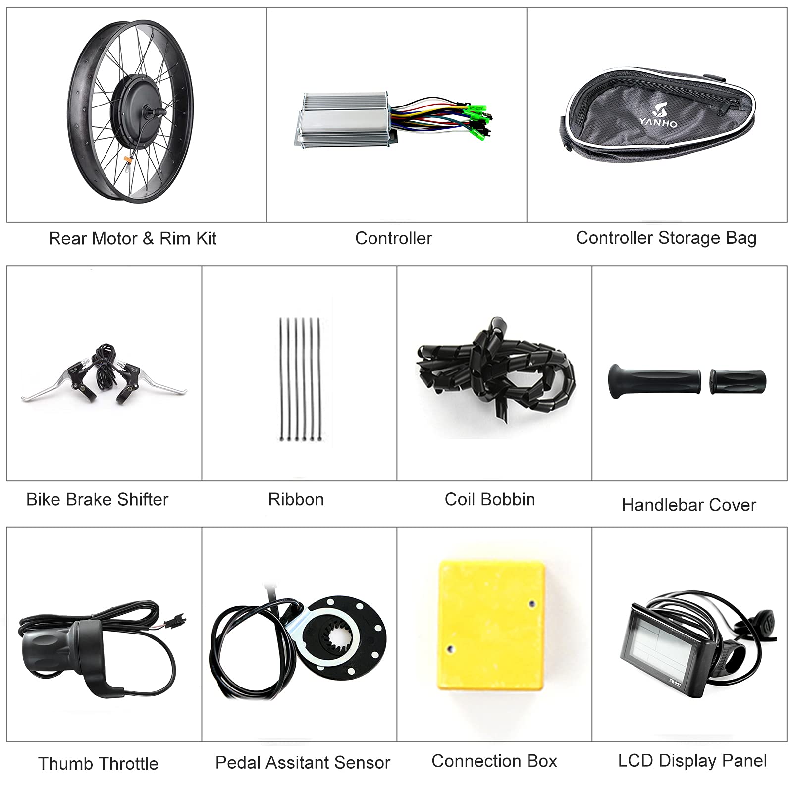 yosunl Electric Bike Conversion Kit Rear Motor & Rim Kit 48V 1000W Powerful EBike Motor Kit