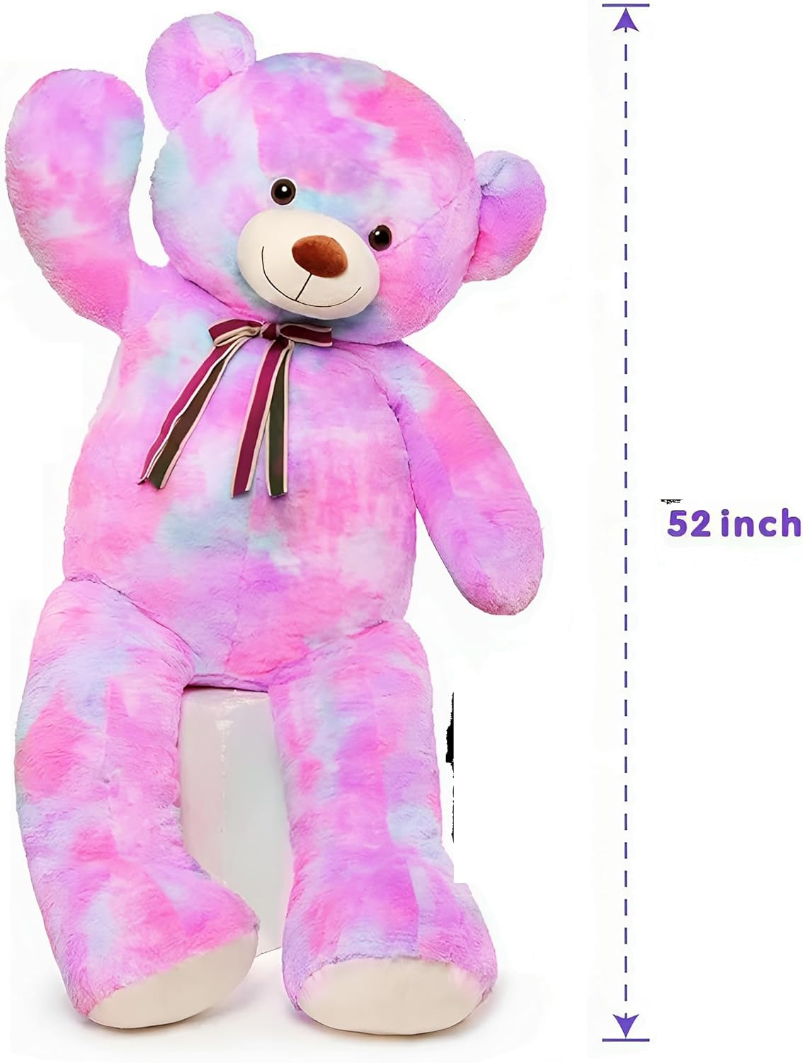 Tezituor Big Teddy Bear,52'' Giant Stuffed Animal Plush,Rainbow Purple Soft Plush Toys Gifts for Valentine, Christmas, Birthday - Image 5