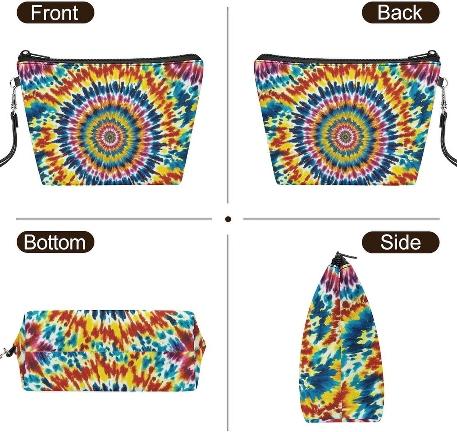 Color Tie Dye Travel Makeup Bag Large Capacity Toiletry Bag image 3