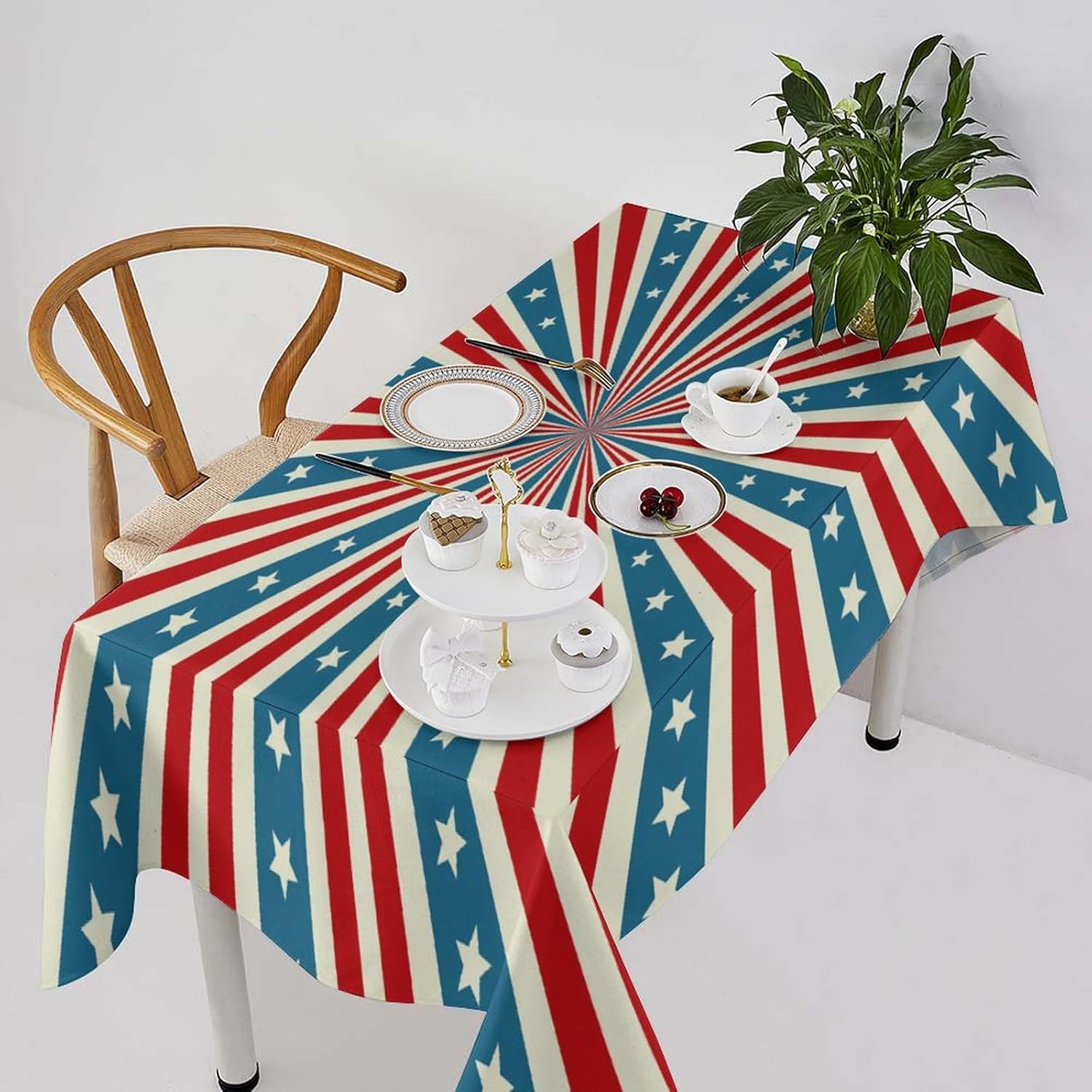 Vintage Floral Boho Tablecloth, Retro Botanical Wildflower Watercolor Colorful Leaves Garden Flowers Waterproof Wipeable Table Cover for Picnic Holiday Party Kitchen Dining 55"x55"