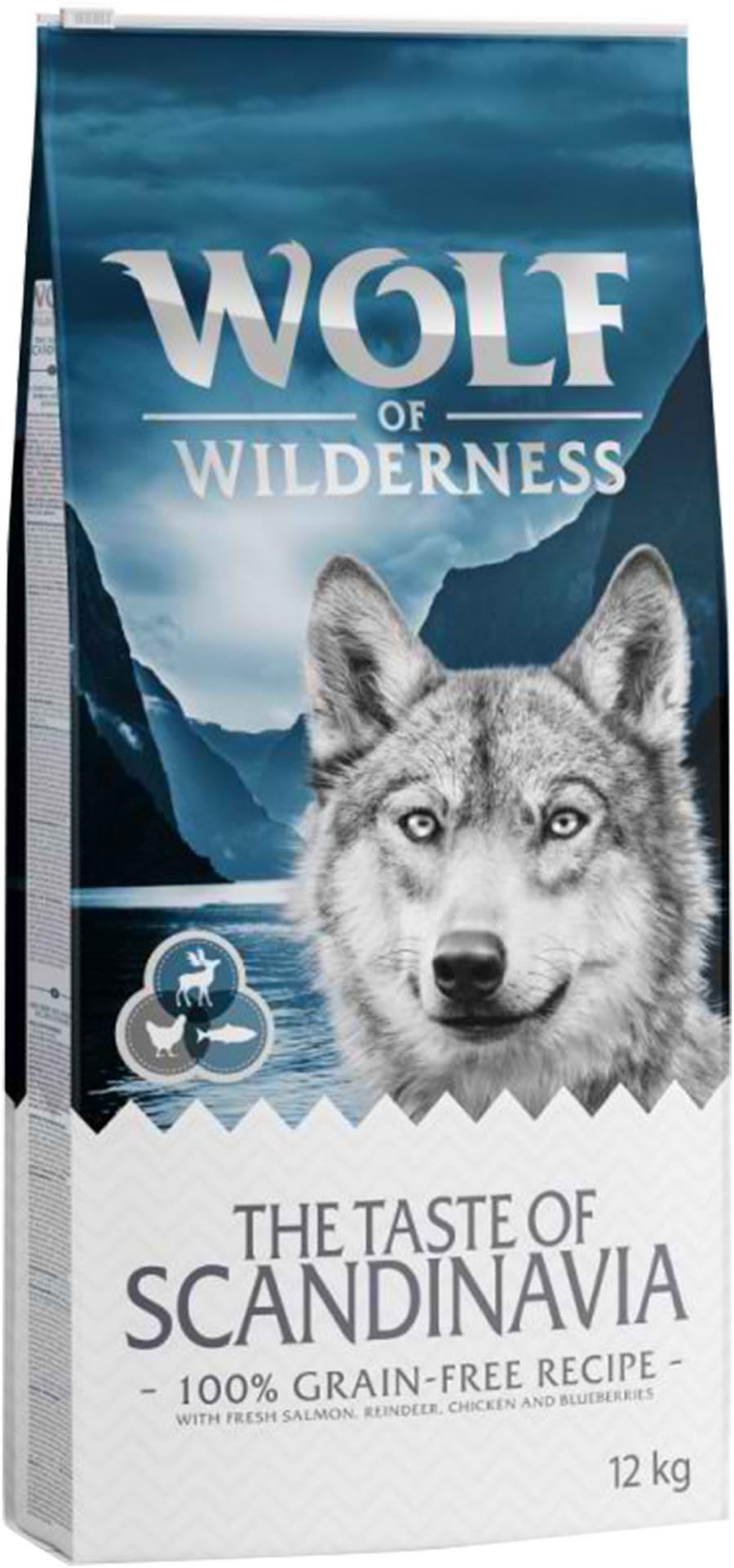 Wolf of WildernessDry Dog Food, Salmon, Chicken & Reindeer with Blueberries, 5kg