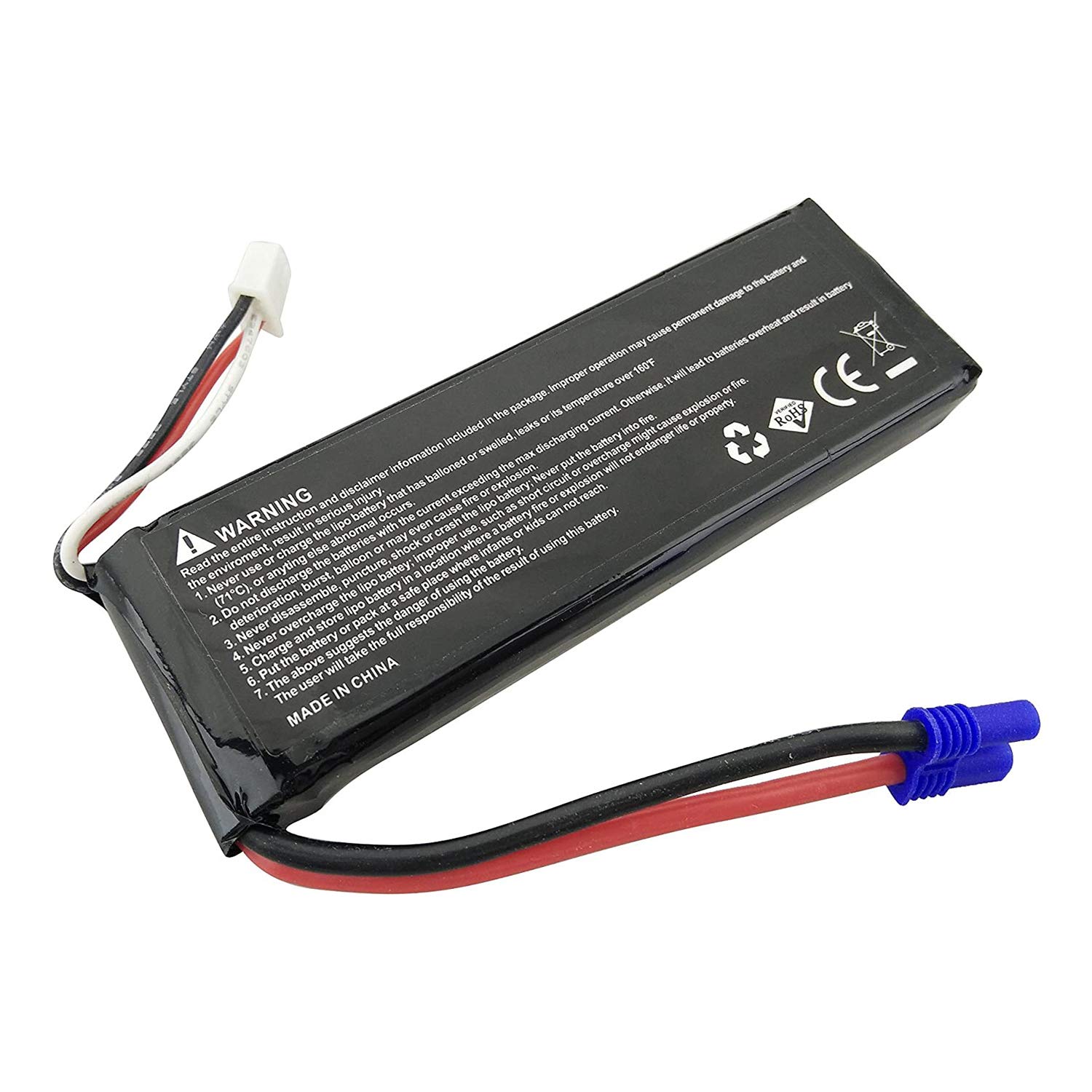 2PCS 7.4V 2700mAh Drone Batterie au Lithium avec Chargeur 2 en 1 pour Hubsan x4 H501S Pro H501A H501C H501S H501M H501S W H501S Pro Brushless Quadcopter Drone Pièces de Sauvegarde