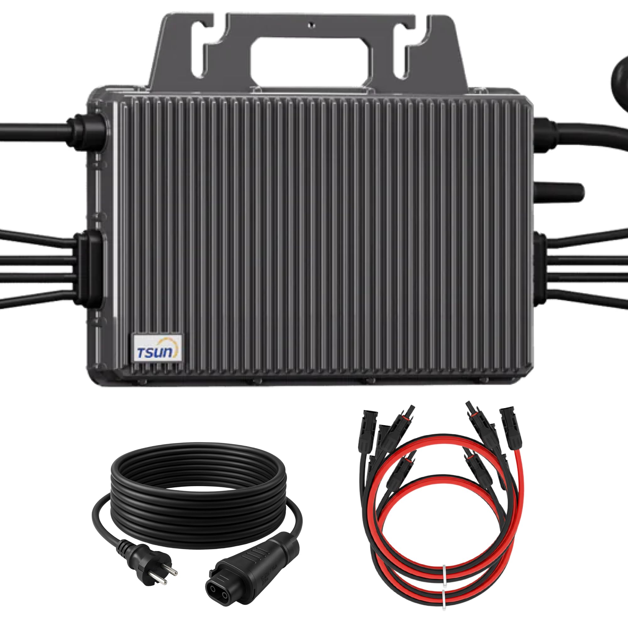 TSUN Mikro-Wechselrichter 2000W TSOL-MS2000 für Balkonkraftwerk, IP67 wetterfest, 4 MPPT, Bluetooth & WiFi, inkl. 5m Anschlusskabel & 4X 1 m Solar-Verlängerungen, Micro Inverter