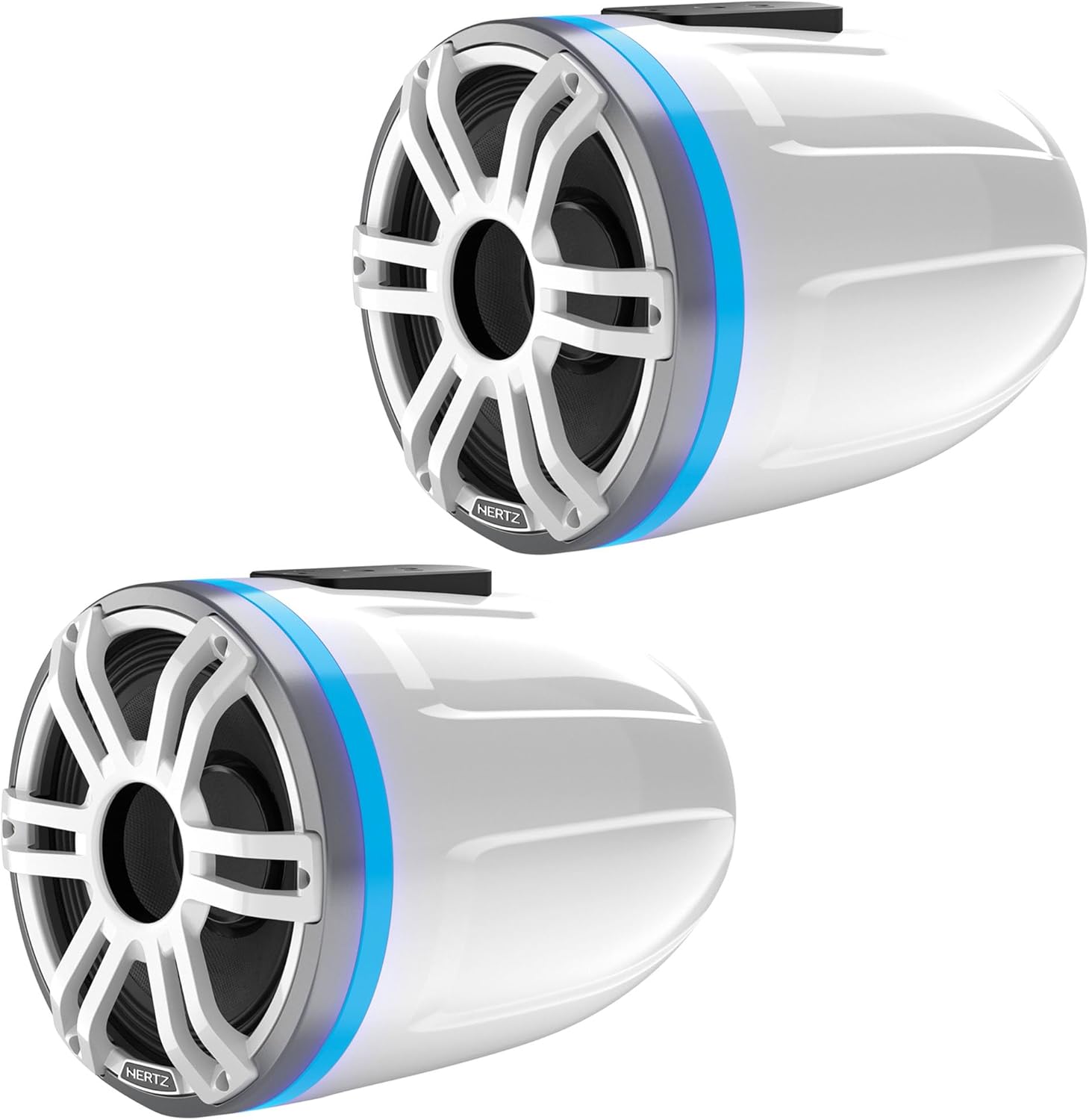 HTX 8H S-FL-SW-MARINE TOWER HORN 8''FLAT Silver-White Sports Grille (Pair)