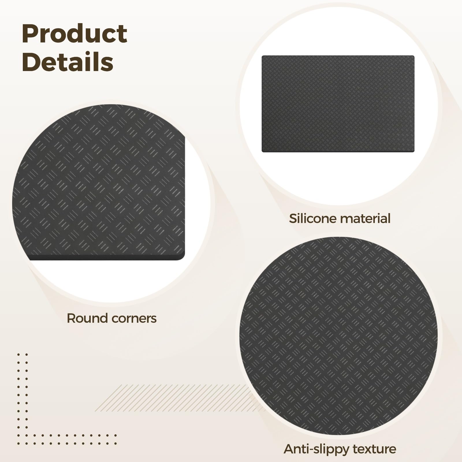 Lot de 2 Tapis de Protection de Sol Double Face en Silicone, épaisseur 5 mm, Patin antidérapant pour Fitness, Home Gym, Tapis de Course et vélo d’Exercice, réduction du Bruit et des Vibrations