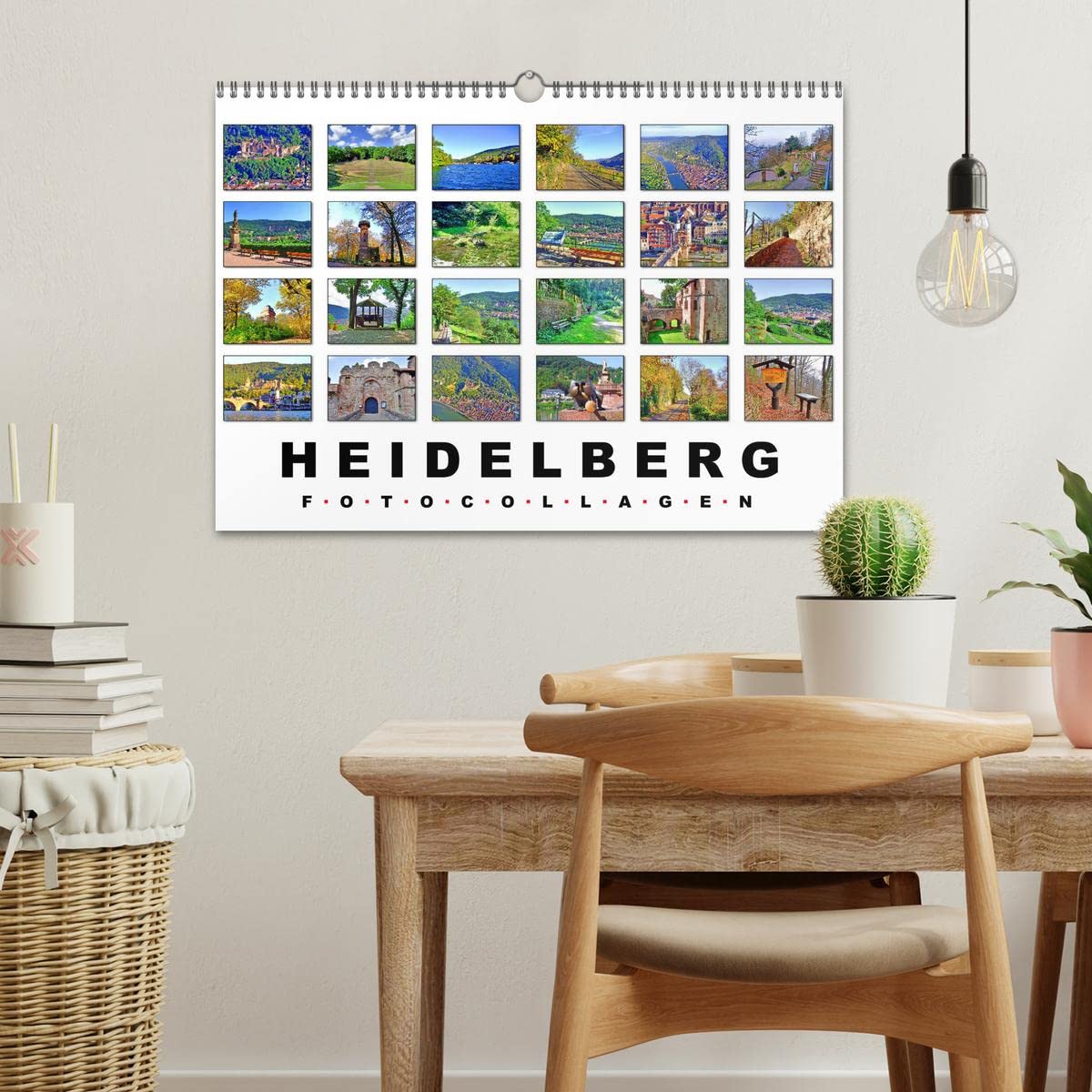 CALVENDO - Heidelberg Fotocollagen (Wandkalender 2027 DIN A3 quer), Monatskalender: Historische Orte in Heidelberg