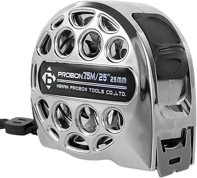 Retractable Stainless Steel Tape Measure, 25FT, Dual Sided, Waterproof, Rustproof, Hollow Design