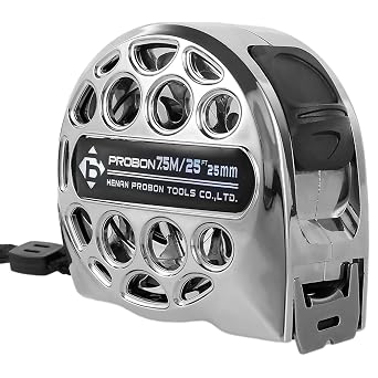 Tape Measure 7.5M/25FT Stainless Steel Measuring Tape with Double-Sided Scale Waterproof Portable Retractable Measure Ruler Hollow Design Titanium Tape Measure