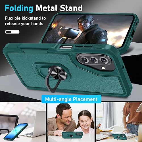 Miniatura 213 de Janmitta Funda compatible con Samsung Galaxy A14 5G con protector de pantalla + protector de lente de cámara, funda resistente de cuerpo completo