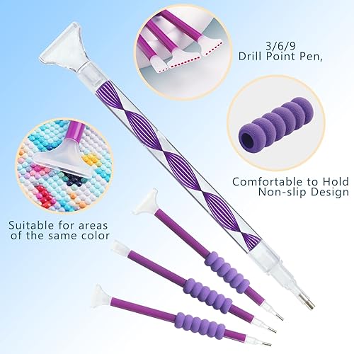 Miniatura 5 de Douorgan Contenedores de almacenamiento de pintura de diamantes, accesorios y herramientas de pintura de diamantes, organizador portátil de pintura