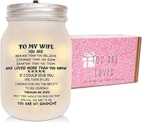 Vista 2 de CNVOILA Regalos del Día de San Valentín para Ella, Para Esposa de Esposo, Frasco Mason de San Valentín Esmerilado, Elegante Decoración