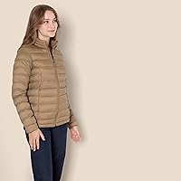 Vista 76 de Yaxa Essentials - Chaqueta acolchada, ligera, de manga larga, resistente al agua y plegable, para mujer (disponible en tallas extragrandes)
