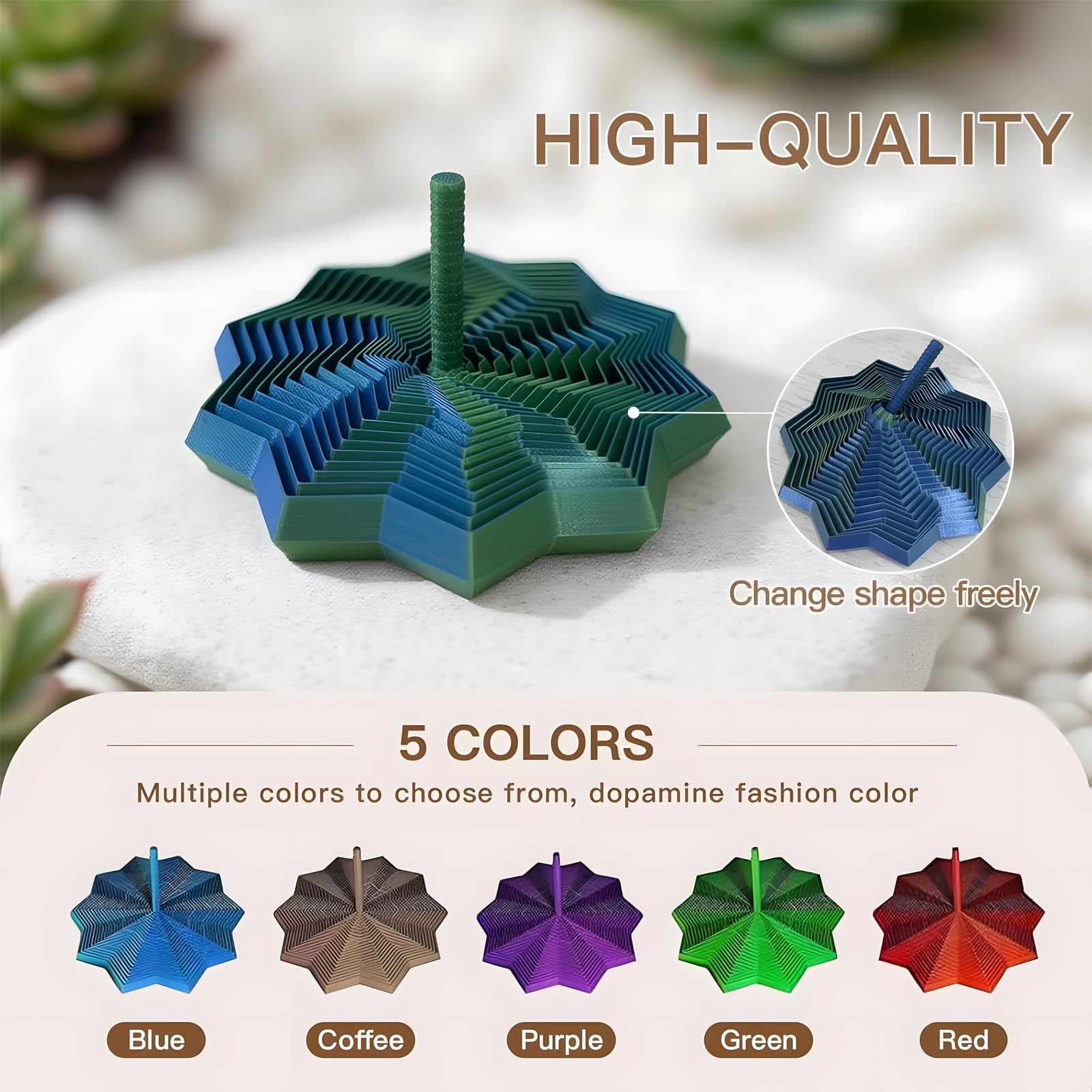 Étoile Sensorielle Anti-stress - Jouet Fractal Hexagonal Pour Adultes Et Enfants, Concentration Et Détente - 7
