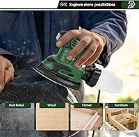 Vista 7 de Prostormer Lijadora de Detalles, Lijadora de Ratón de 13000 RPM, Lijadoras Eléctricas de Palma de 1.6A con 15 Piezas de Papel de Lijar, Caja