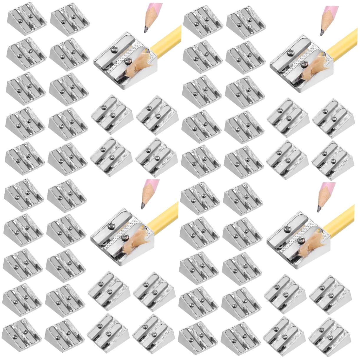 Lurrose 80stücke Handheld Bleistiftspitzer Doppelloch Für Buntstifte Und Tragbar Für Büro Und Schule