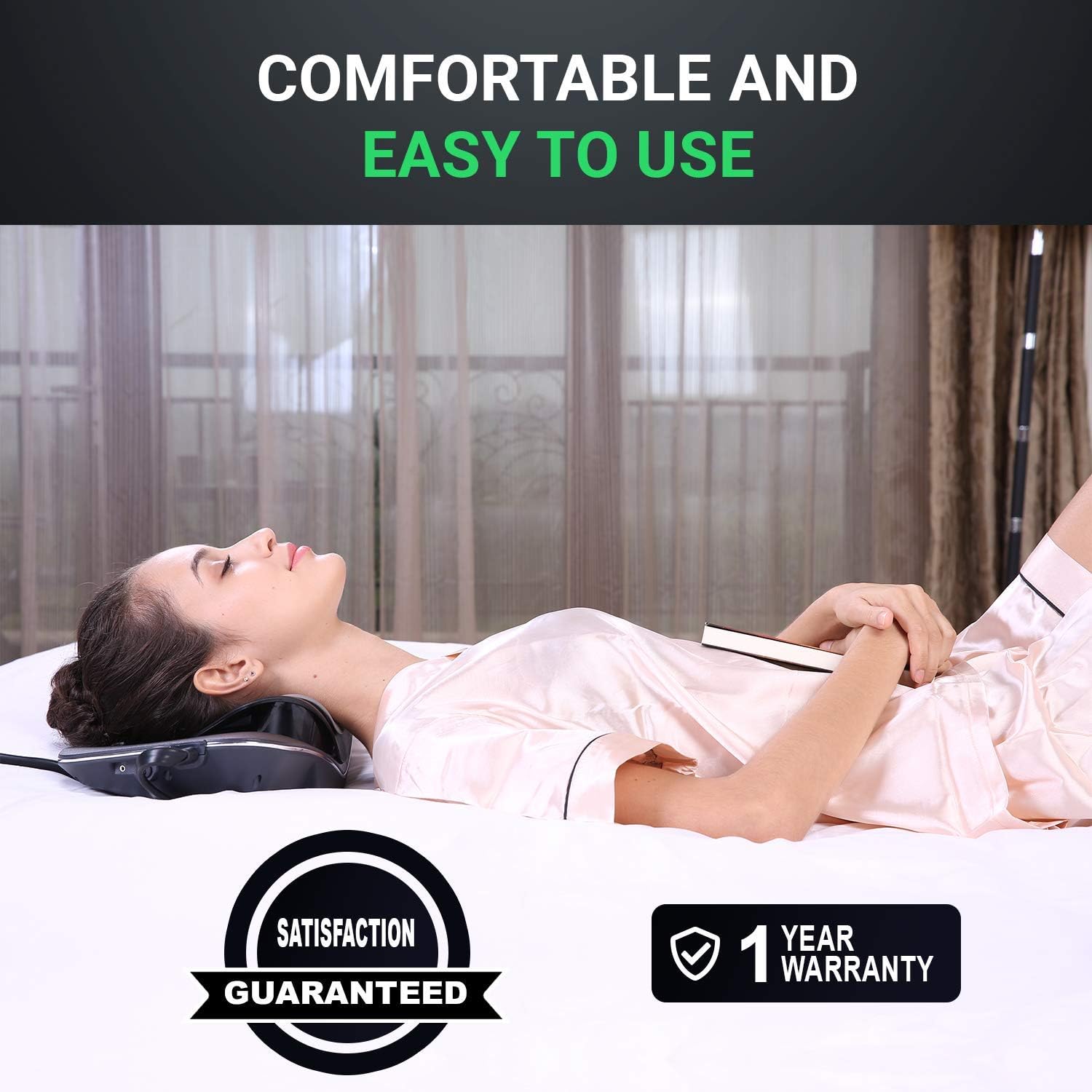 Neck Traction with Heat Therapy by Dynamic Wedge Cervical - Automatic Device, Multi-Function Programs, Adjustable Temperature - Neck Pain Relief, Stretcher - Image 6