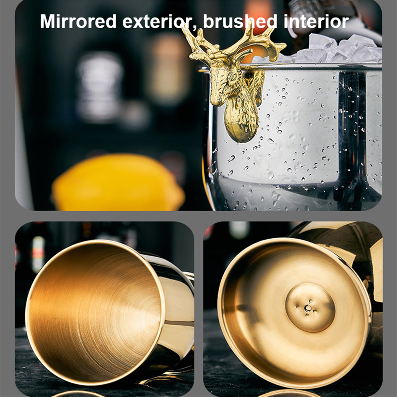 Cubos de Hielo para champán,Cubo de Hielo del Acero Inoxidable,Tina para Bebidas aislada y Cubo para Hielo,Enfriador de Bebidas para Fiestas,Plata,1.5L