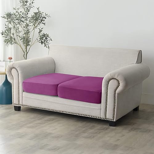 Miniatura 2 de Funda de cojín elástica de terciopelo suave, funda de cojín de felpa de terciopelo suave, funda de sofá, protector de muebles con parte inferior