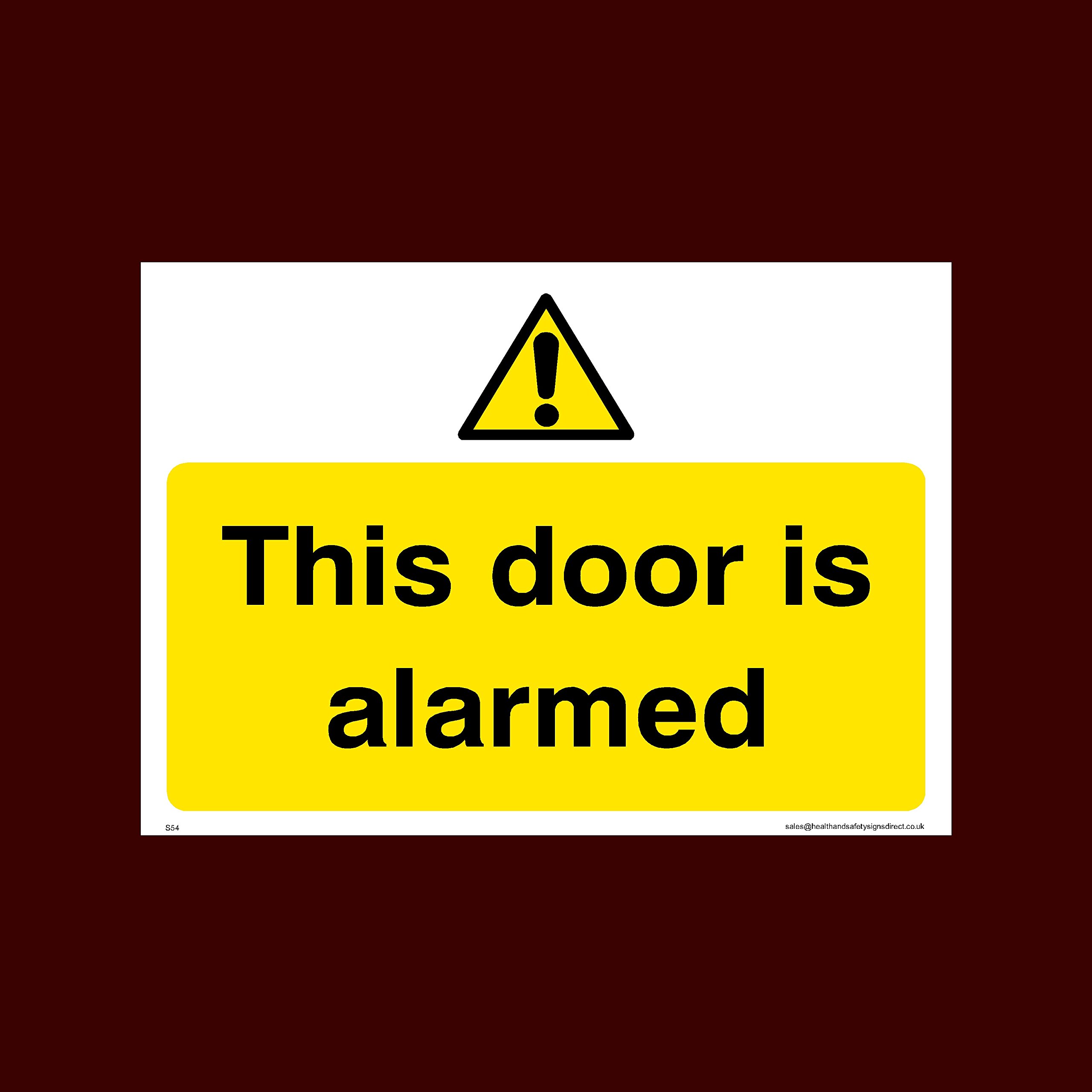 Ussp&S This Door Is Alarmed Sticker/Self Adhesive Sign (S54) - Cctv, Security, Warning, Alarmed, Surveillance, Camera, Dogs, Premises