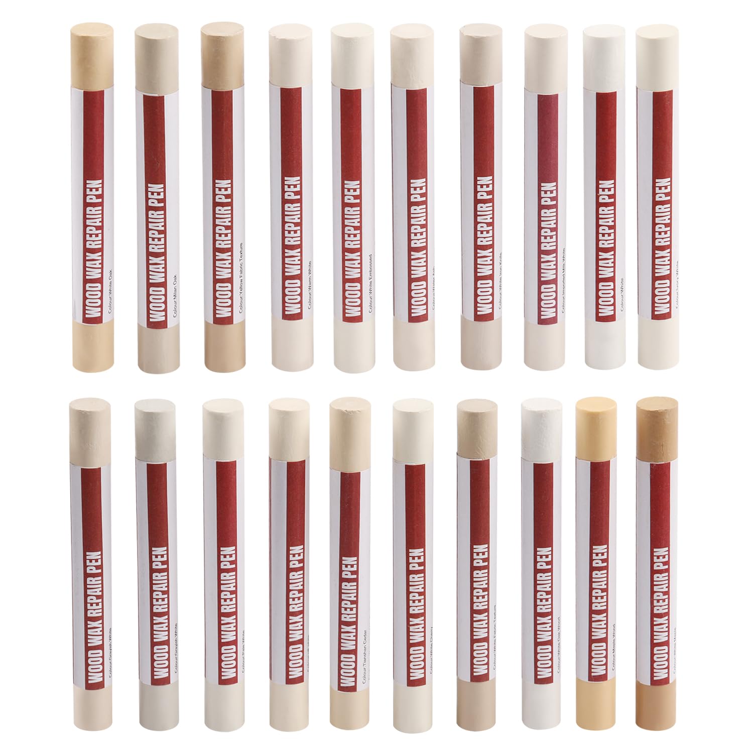 Uxney Wood Filler Sticks，20 Colors Wood Repair Wax Crayons Furniture Markers Touch up for Repairing Scratches, Scuffs, Cracks, Dings and Holes in Wood