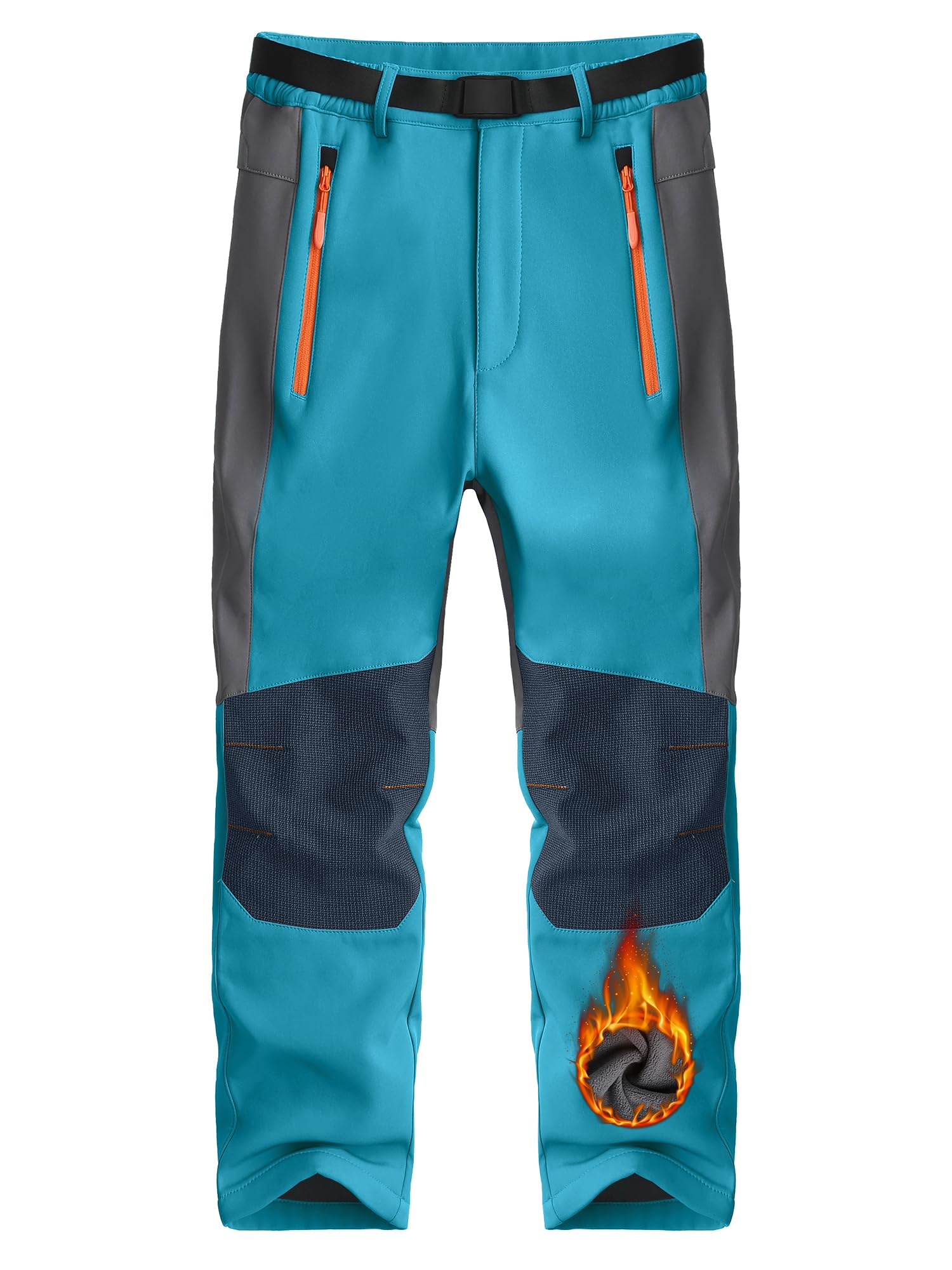 Pantalon de ski en polaire Softshell pour enfants imperméable coupe-vent chaud avec poches à fermeture éclair