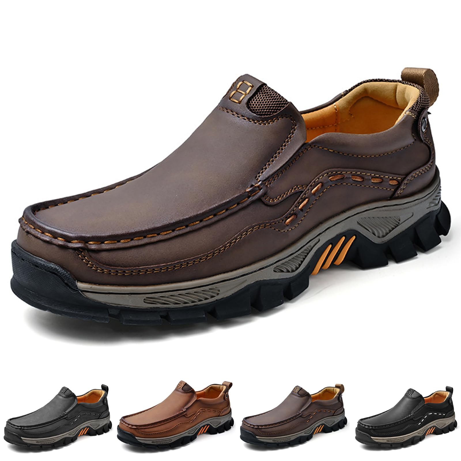 Scarpe Slip On da Trekking da Uomo, Scarpe da Passeggio Ortopediche Antiscivolo per L'Arco Plantare Scarpe da Lavoro Leggere all'aperto