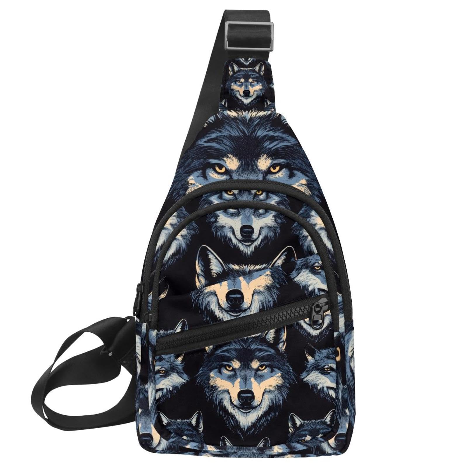 Mochila cruzada de lobo ajustable unisex multicolor talla única 7