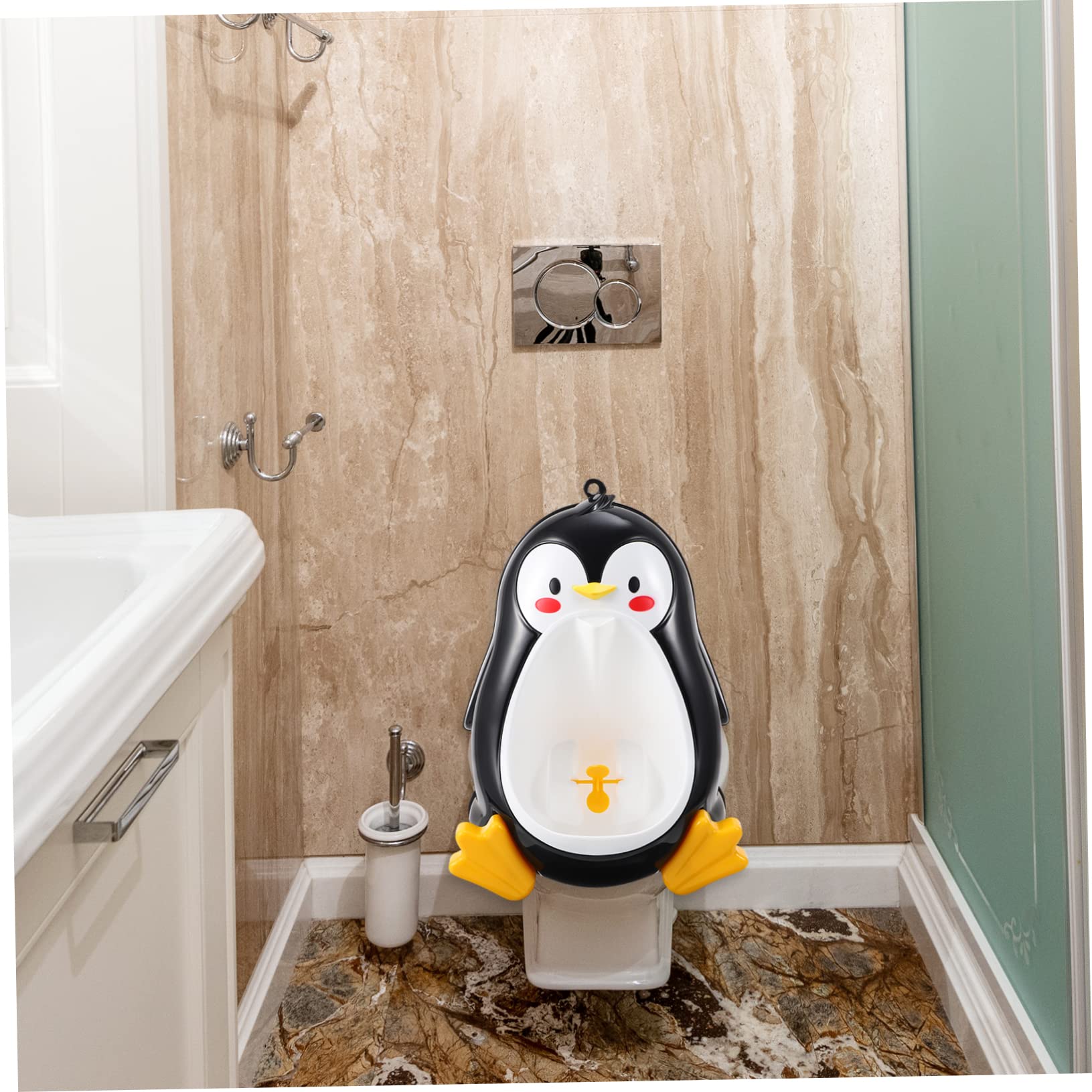 Orinal de Entrenamiento para Niños Pequeños Forma de Pingüino Negro