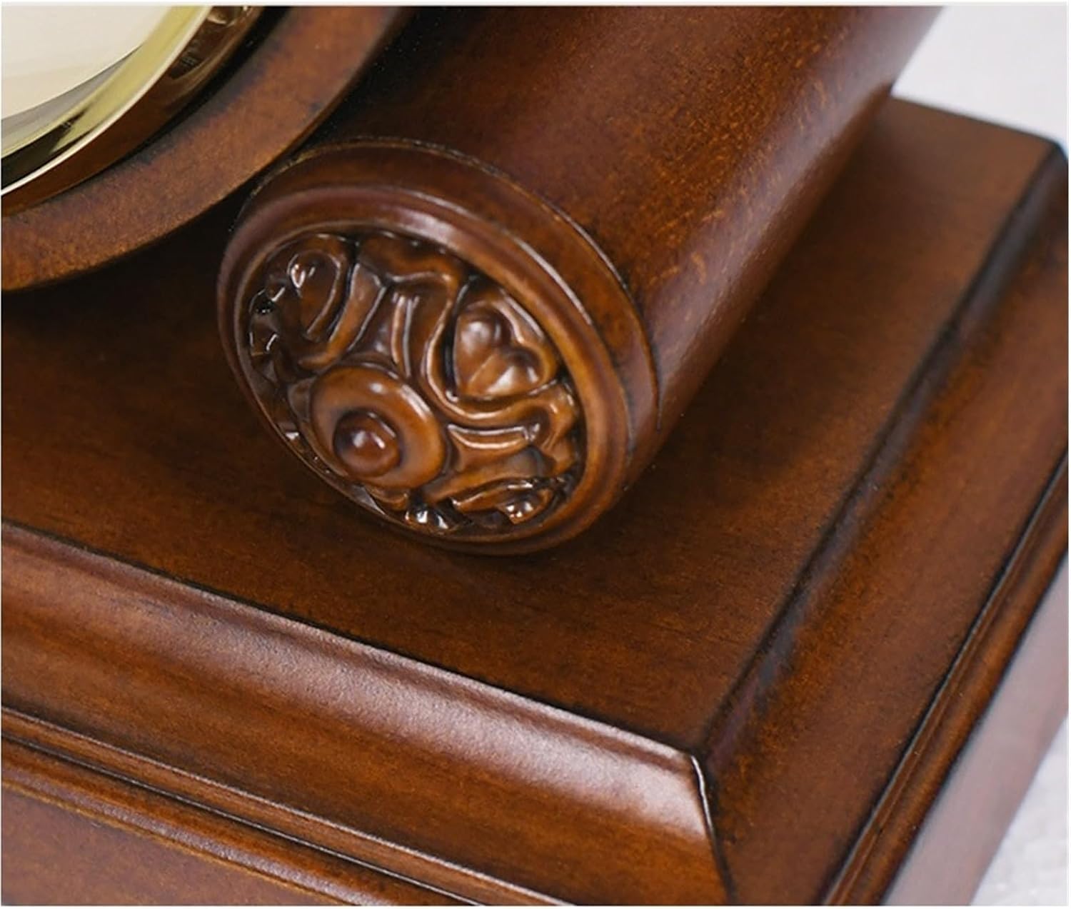 Mantel Clock European Style Table Clock Living Room Desktop Retro Restaurant TV Cabinet Wooden for Living Room