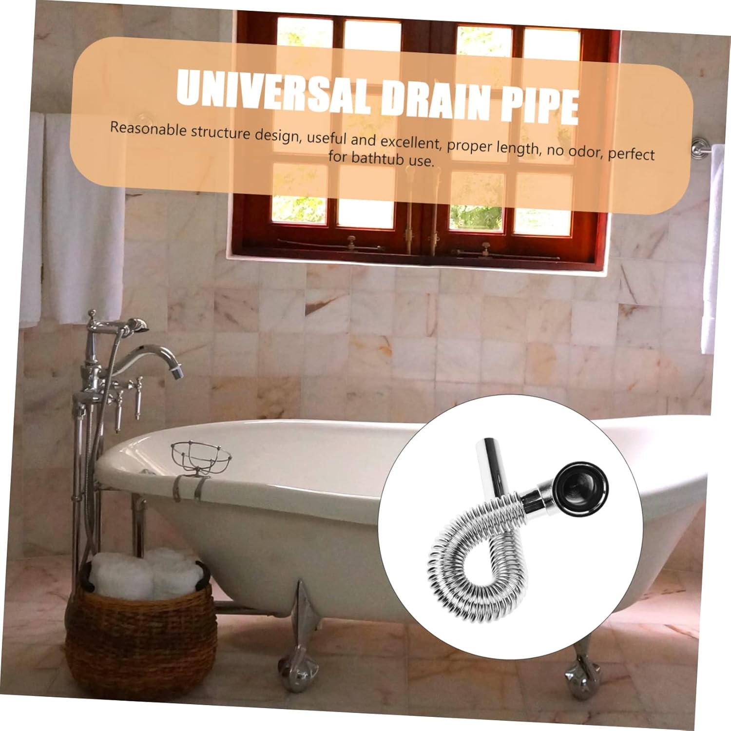 Bathtub Accessory Drain Tubing Hose for Bathroom Sink Sturdy Corrosion-resistant