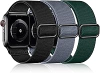 Vista 9 de DaQin Paquete de 3 bandas elásticas compatibles con Apple Watch Bands para Hombre de 1.65 pulgadas, 1.61 pulgadas, 1.57 pulgadas, 1.5 pulgadas