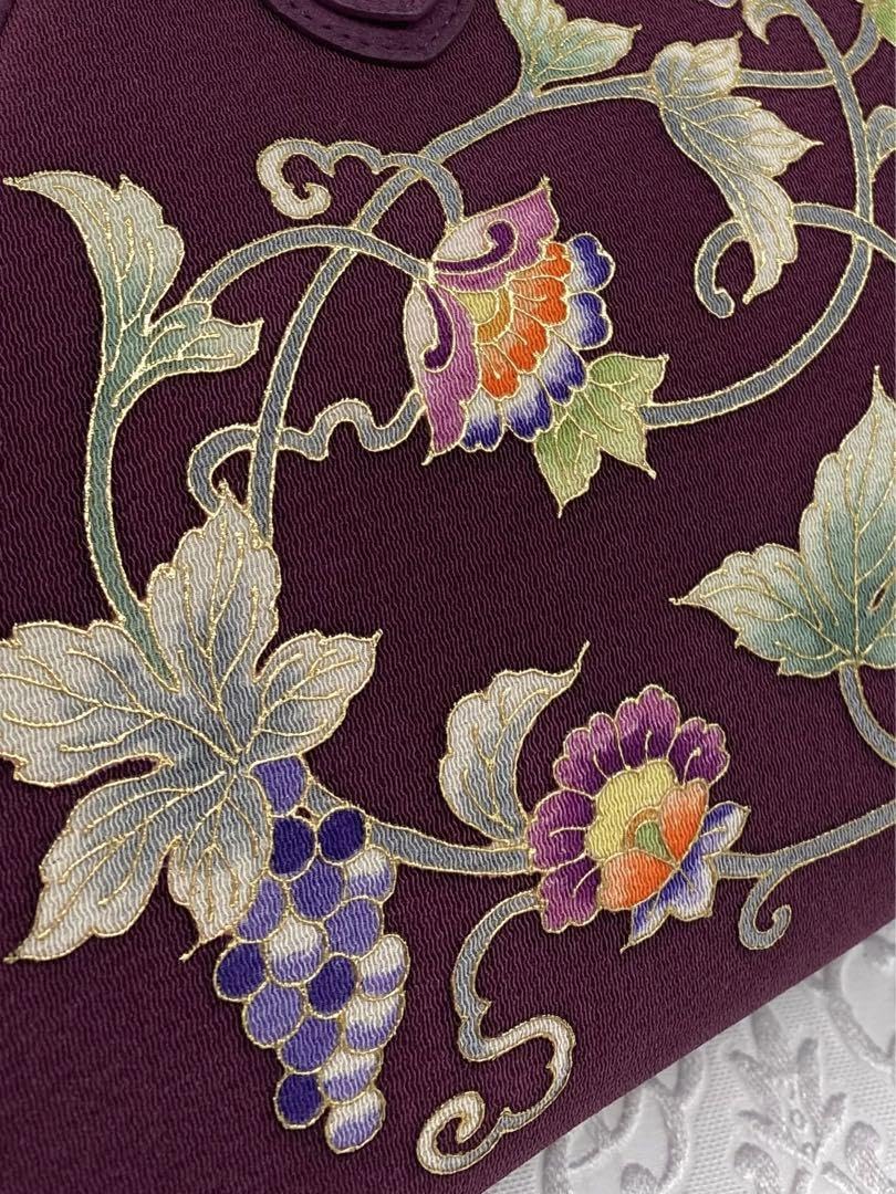 希少　岡重謹製 OKAJIMA 京友禅 金彩 唐花 葡萄唐草 正絹　シルク 希少 岡重謹製 OKAJIMA 京友禅 金彩 唐花 葡萄唐草 正絹 シルク