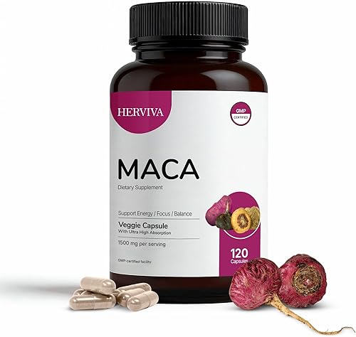 Cápsulas de raíz de maca para mujeres y hombres - Polvo de raíz de maca 1500 mg por porción - Cápsulas veganas vegetarianas