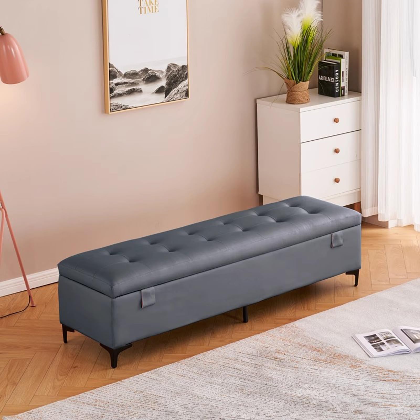 Banc d'entree avec siège rembourré pour optimiser vos petits espaces
