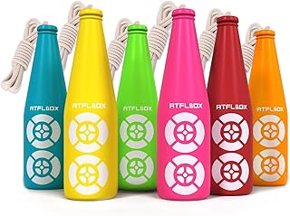 Atflbox 6 Pack Shatterproof Plastic Bottle Target for Backyard Shooting, Bright Colors with Hanging Rope for Target Practice, Ideal for Indoor and Outdoor Training