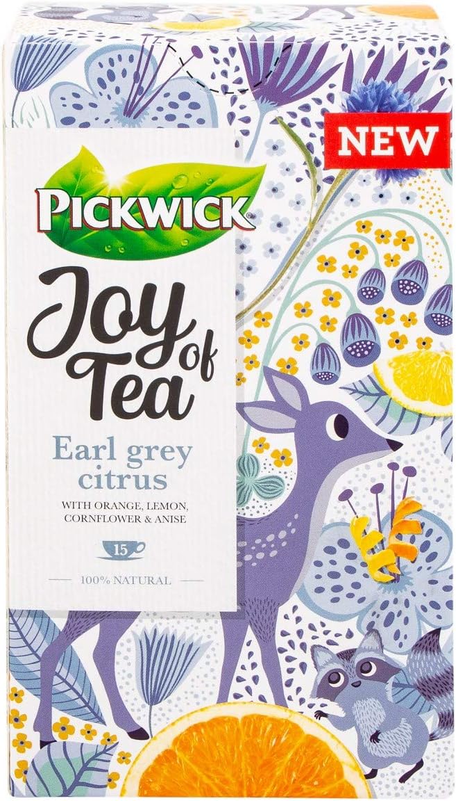 Black Tea | Pickwick | Joy Of Tea Earl Grey Citrus 15 Pieces | Total Weight 0.92 ounce