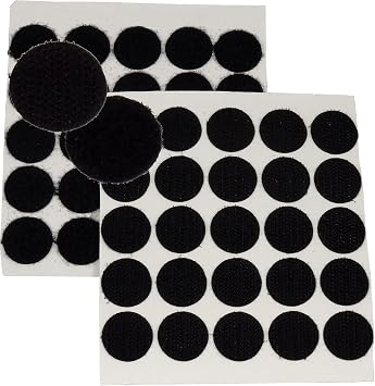 BlueDot Trading Black25 Hooks & 25 Loops Fasteners Dots Sticky Self Adhesive for Sewing Crafts