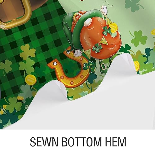 Miniatura 5 de Wathon Cortina de ducha para el día de San Patricio bonita cortina de ducha con gnomo irlandés de San Patricio con trébol verde moneda dorada globo