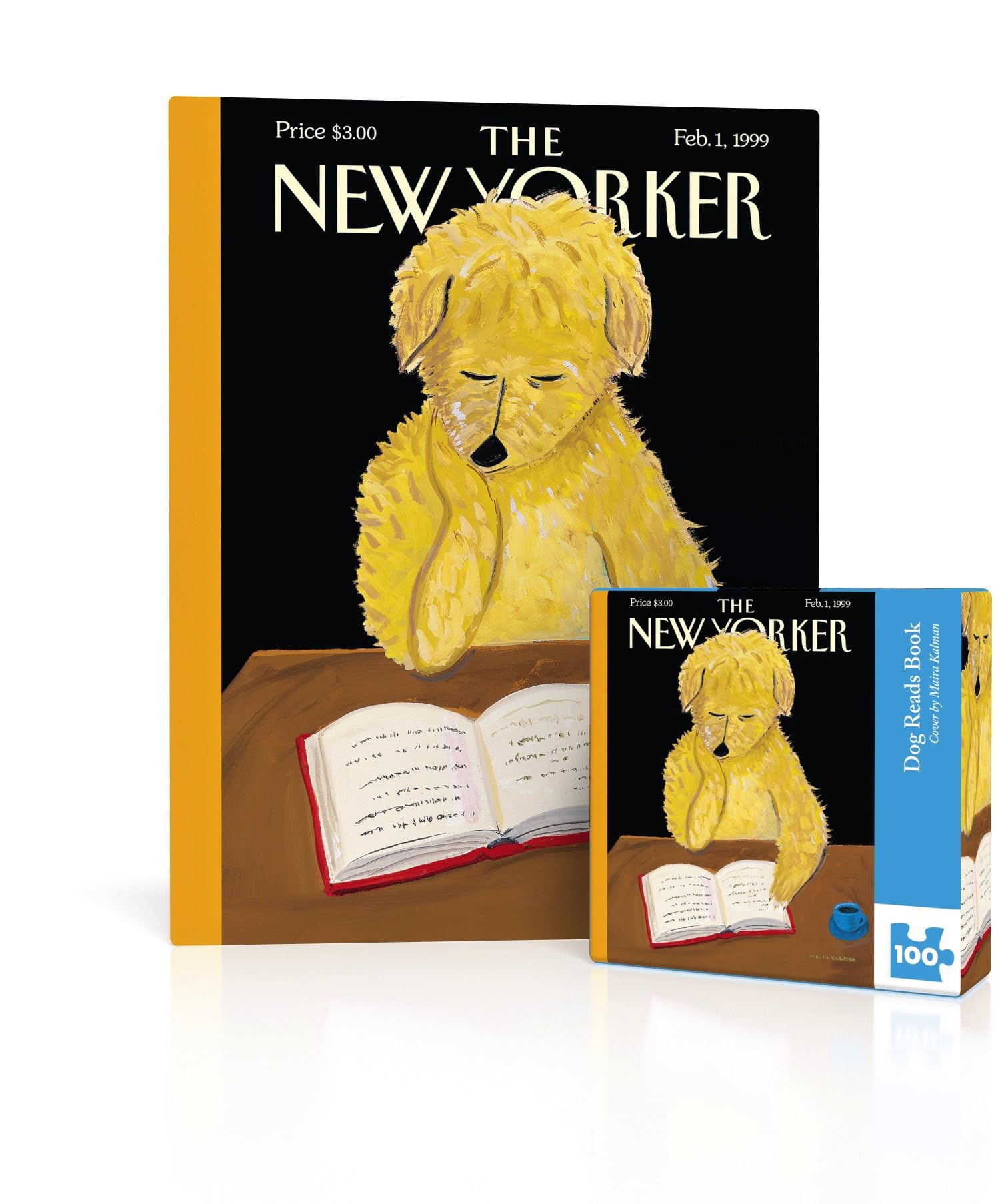 Amazon.com: New York Puzzle Company - New Yorker Dog Reads Book