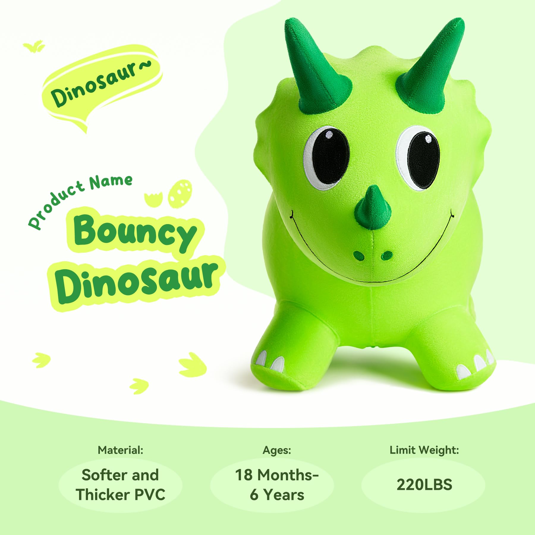 INPODAK Animal Saltarín,Salta Dinosaurio,Animal de Salto,Caballo Saltarín,Salta Animales Hinchable para Niños Salta,Regalos de cumpleaños y Navidad saltarines para niños de 1 a 6 años