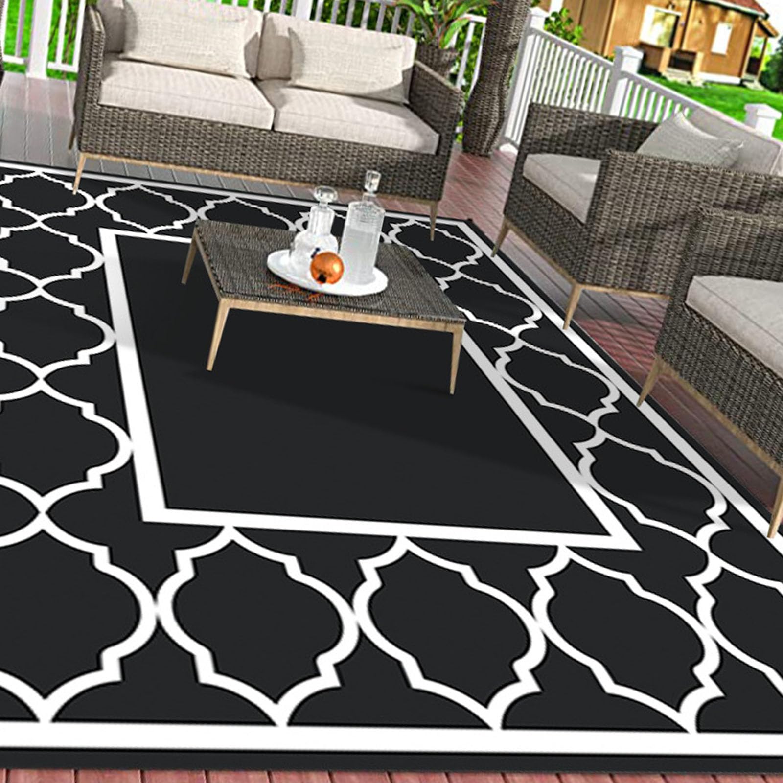 Nucelit Durability Outdoor Rug Sun Resistant Carpet Area Rug for Camping Deck Backyard Gardens Balconys Carpet