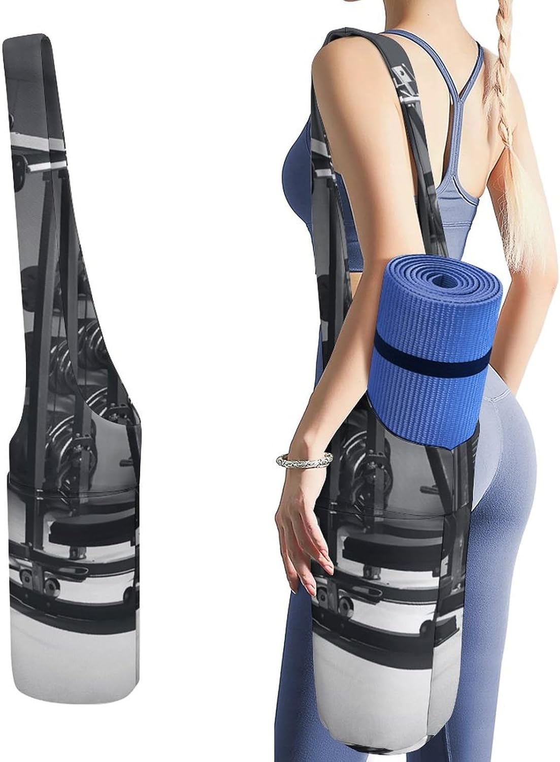 Gym Equipment Yoga Mat Bag Yoga Backpack Multi Pocket Exercise Yoga Mat Carrier Multi-Functional Storage Bag for Pilates Beach Travel And Everyday Use