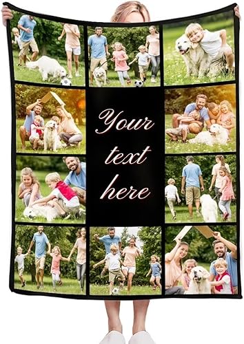Manta personalizada con foto, imagen, texto, manta personalizada con diseño de imagen para enamorados, adultos, familiares, amigos, mascotas, mantas