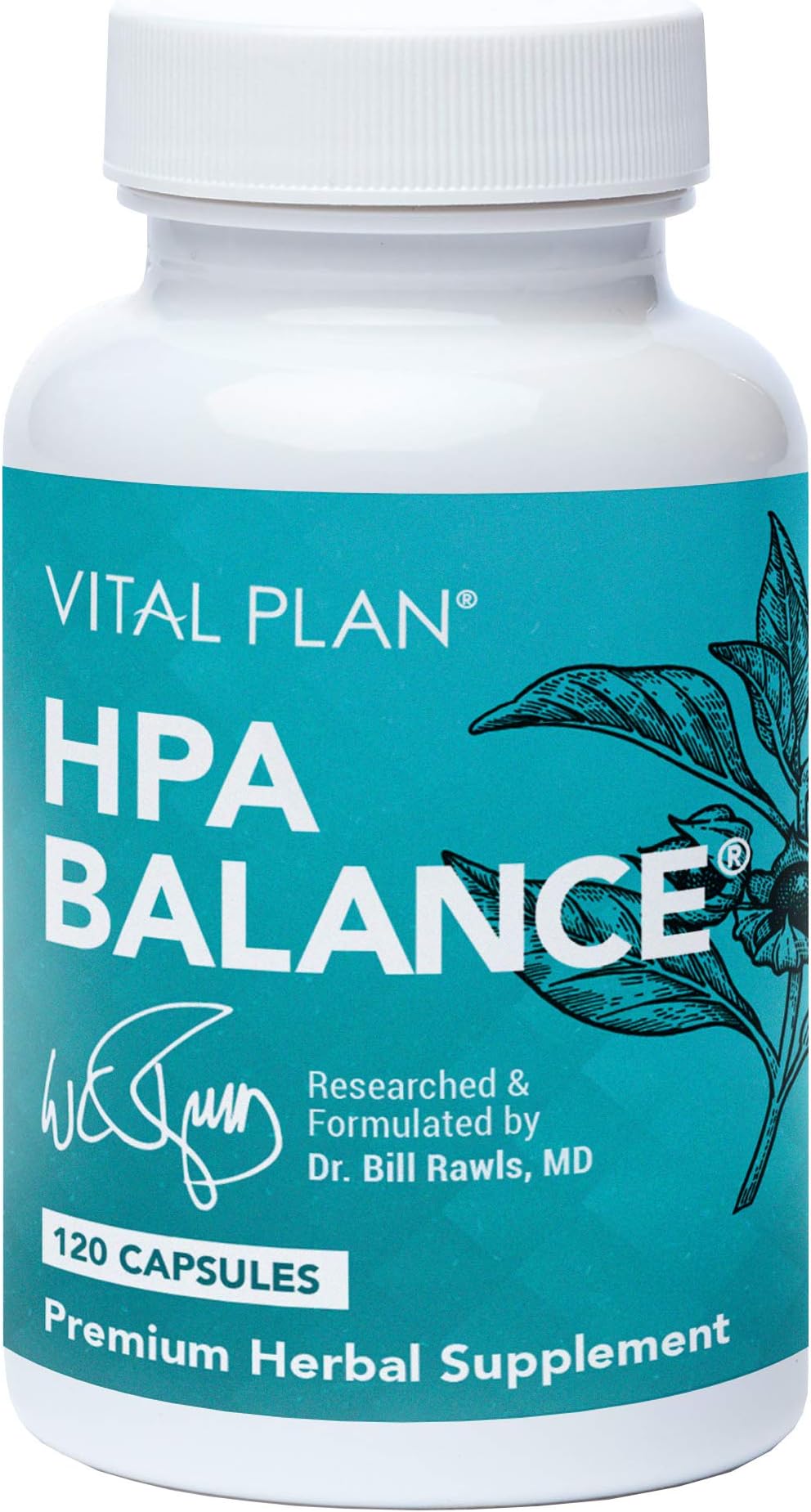 Vital Plan HPA Balance Adrenal Supplement by Dr. Bill Rawls - Adrenal, Mood & Hormone Support for Women & Men w/Sensoril® Ashwagandha, Relora & L-Theanine