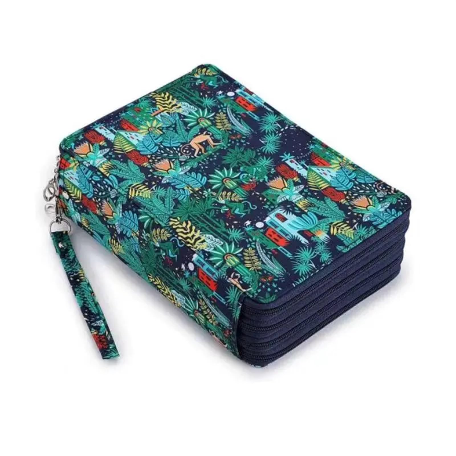 FedermäPpchen Bleistifttasche mit 200 Löchern, Bunte Blumen, Stifttasche, kreatives Skizzieren, multifunktionales Federmäppchen-Set for Studenten mit großer Kapazität(Color-C(Empty Bag))