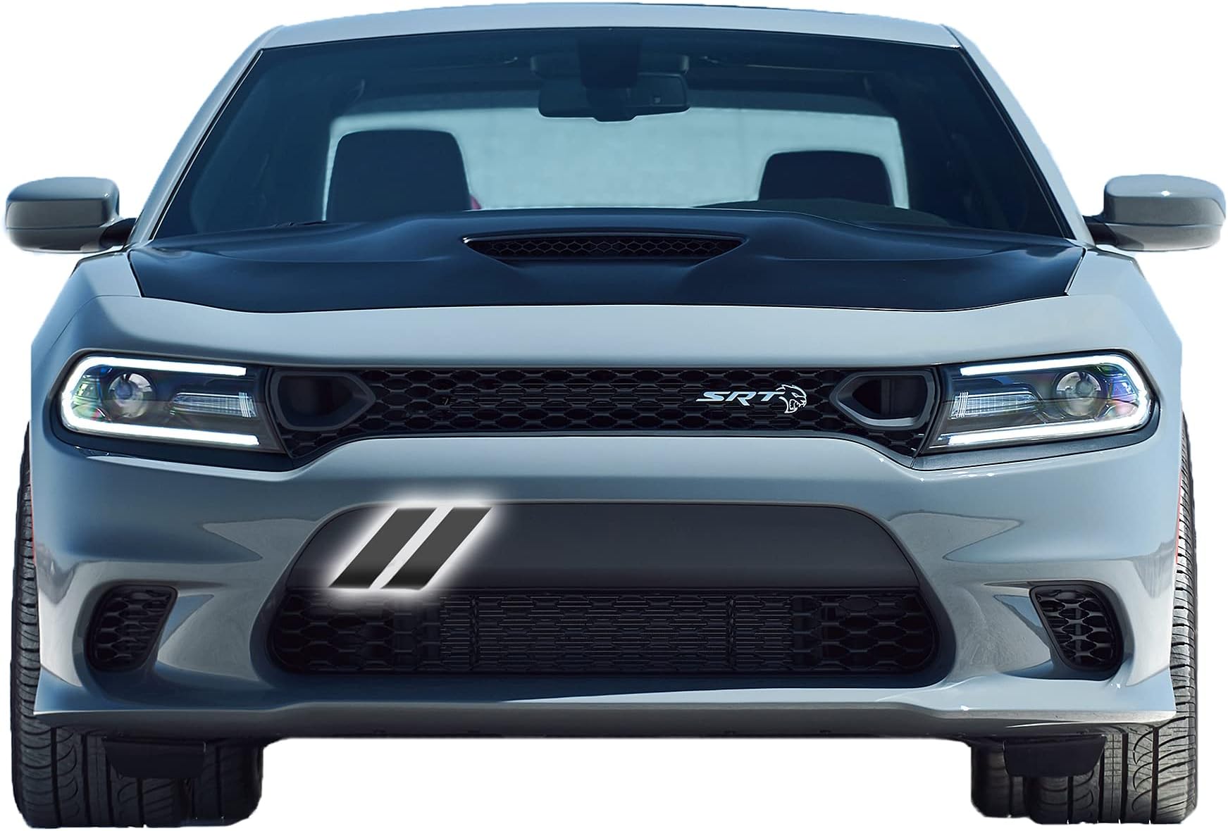 Luxe Auto Concepts Charger Front Bumper Hash Stripes - Reflective Black