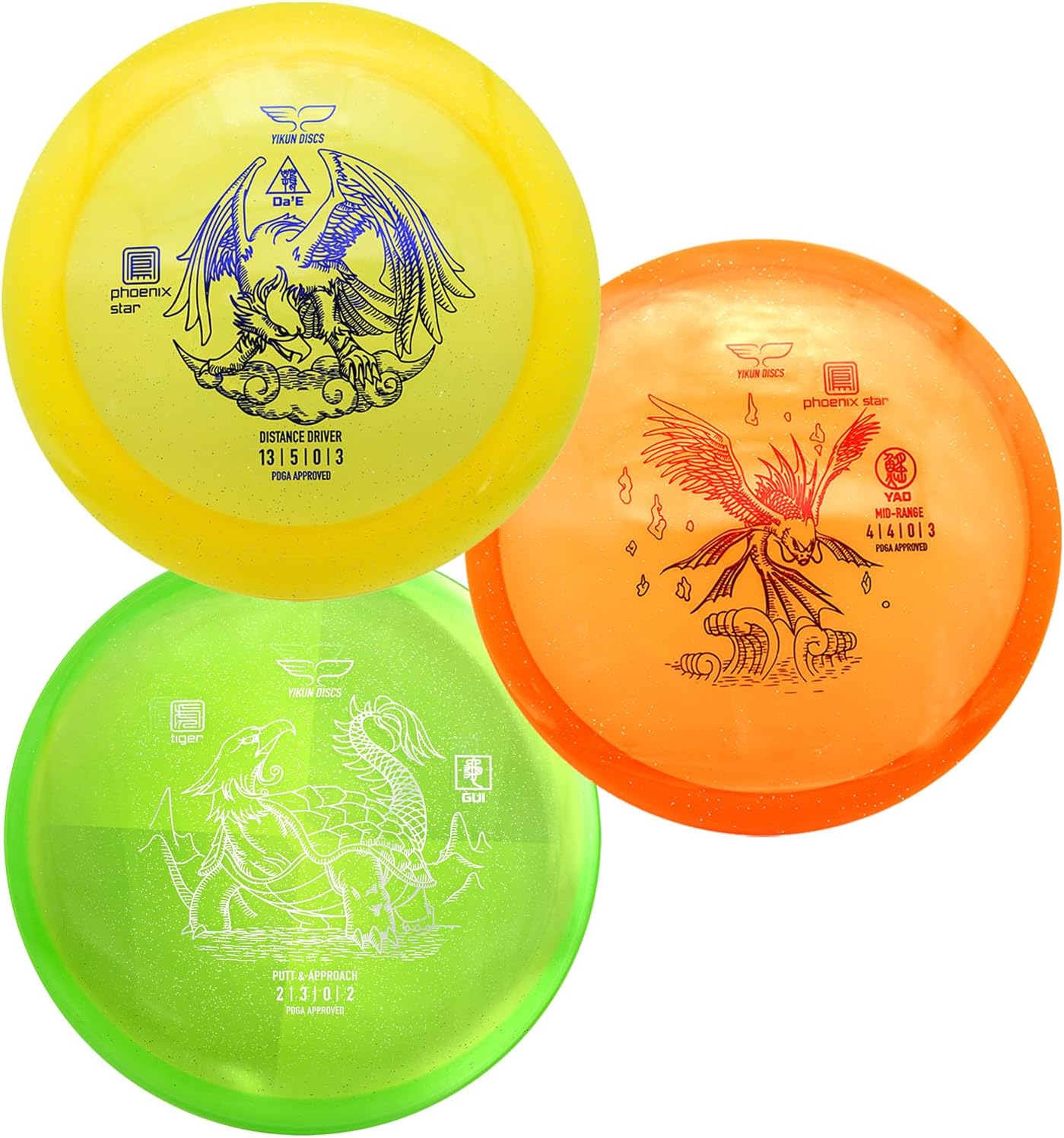 yikundiscsYikun Professional Disc Golf Set | 3 in 1 | Includes Driver,Mid-Range and Putter | 165-176g | PDGA & WFDF Certification, Superb Wind Breaking and Flying Capabilities