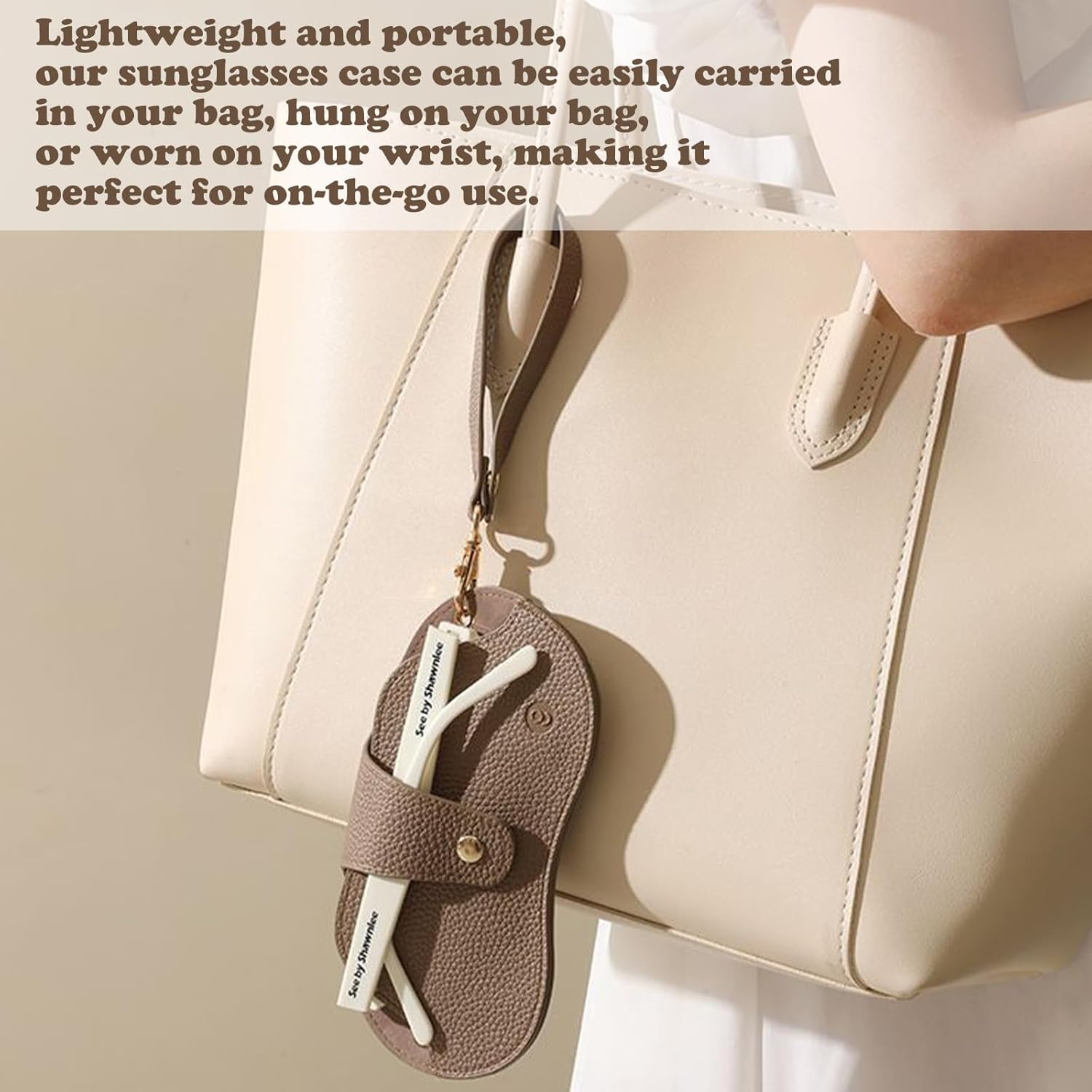 3 Pack Soft Leather Sunglasses Bag, Portable Eyeglass Case Holder Slim Glasses Pouch with Button Clip Wrist Strap, Eyewear Sleeve for Women Men - Image 6