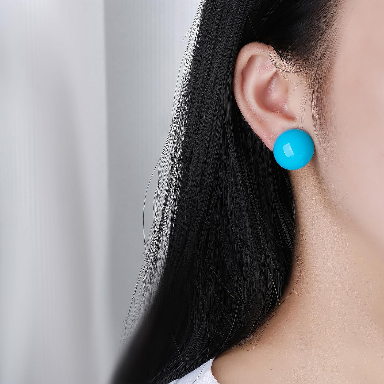 Princess Blue Earrings Costume Non Pierced Clip on Earrings and Brooch Pin Princess Game Accessories Costume Cosplay Women