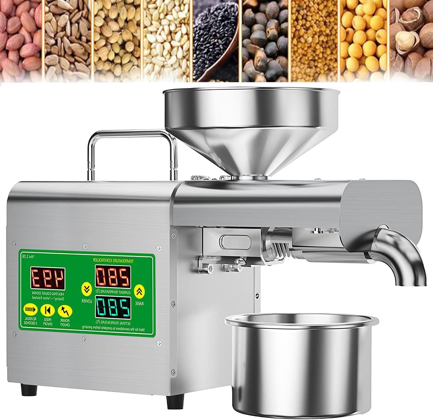 Macchina per Olio, Pressa Elettrica per Semi e Frutta Secca, 1500 W